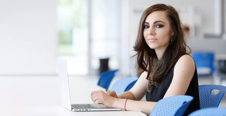 Graduate Student with laptop