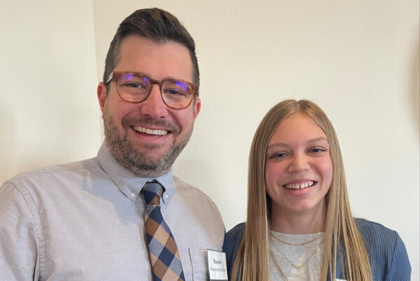 Realizing the Dream Recipient Natalie Eash with her former influential teacher, Rustin Swartzentruber, of Northridge Middle School