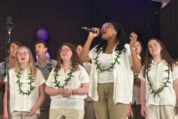 Rané Jones singing with choir