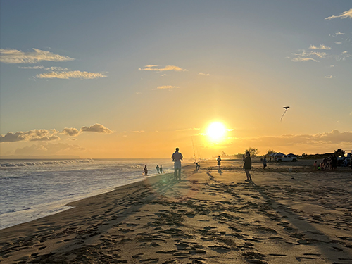 A sunset over a Hawaiian beach
