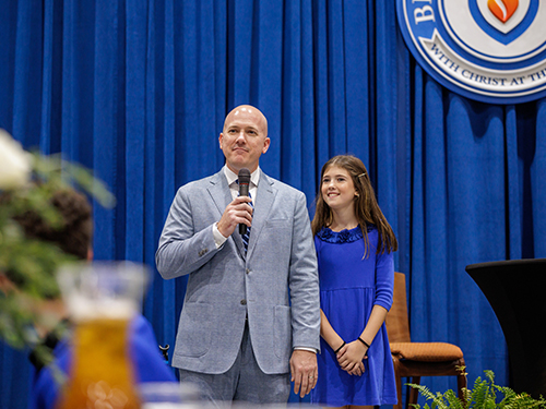 Dee McDonald with his daughter