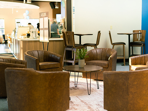 A view of the chairs in Sufficient Grounds