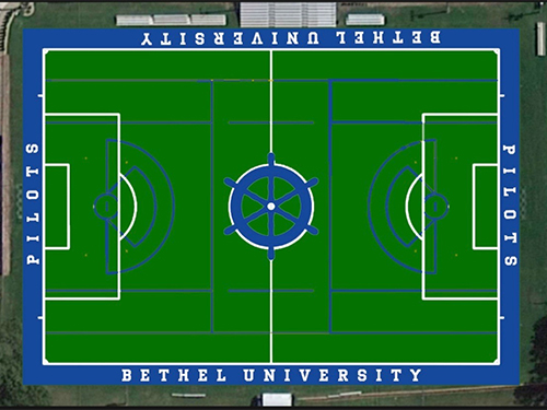 A diagram of a soccer field
