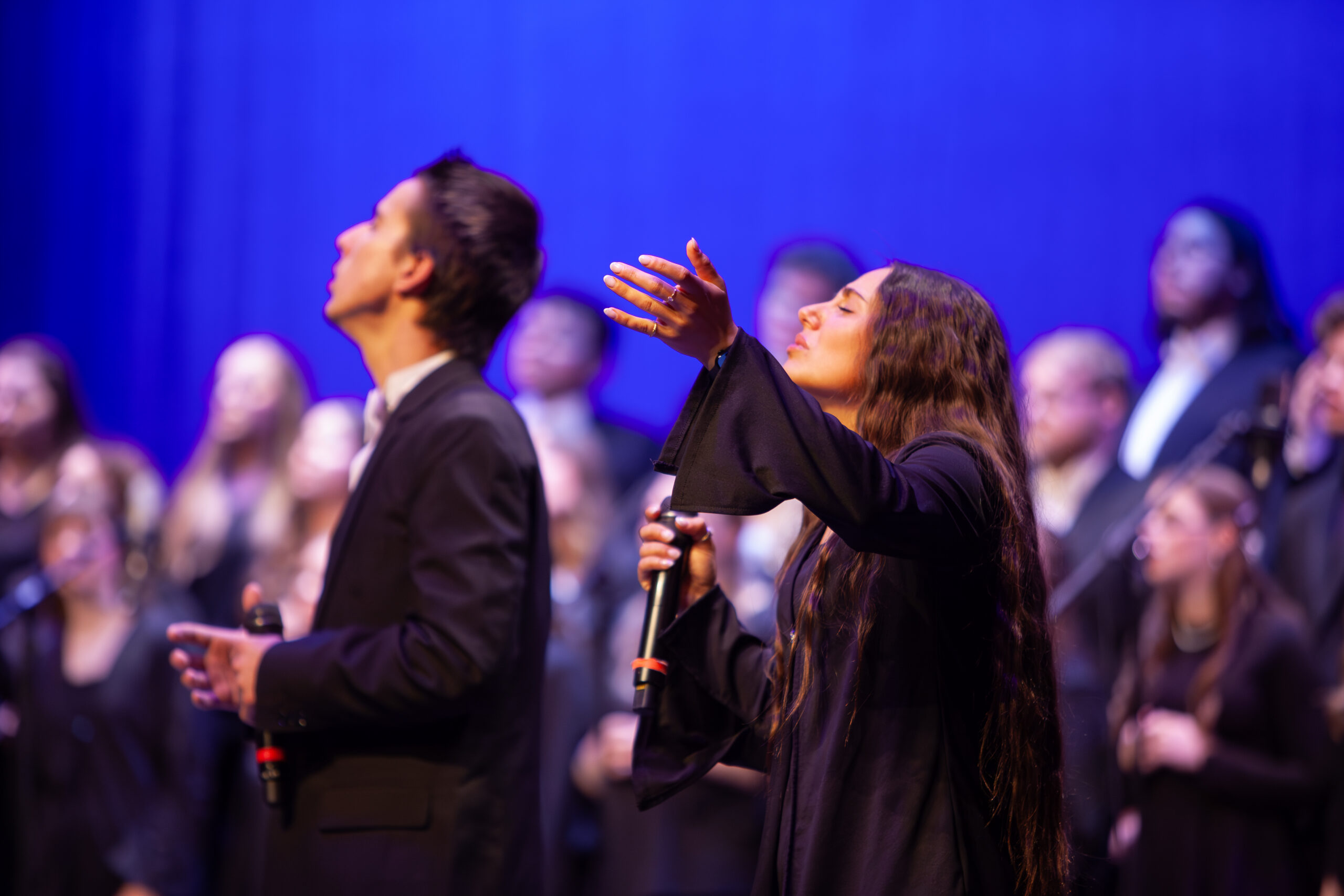 Bethel University Music Program with student with guitar on stage